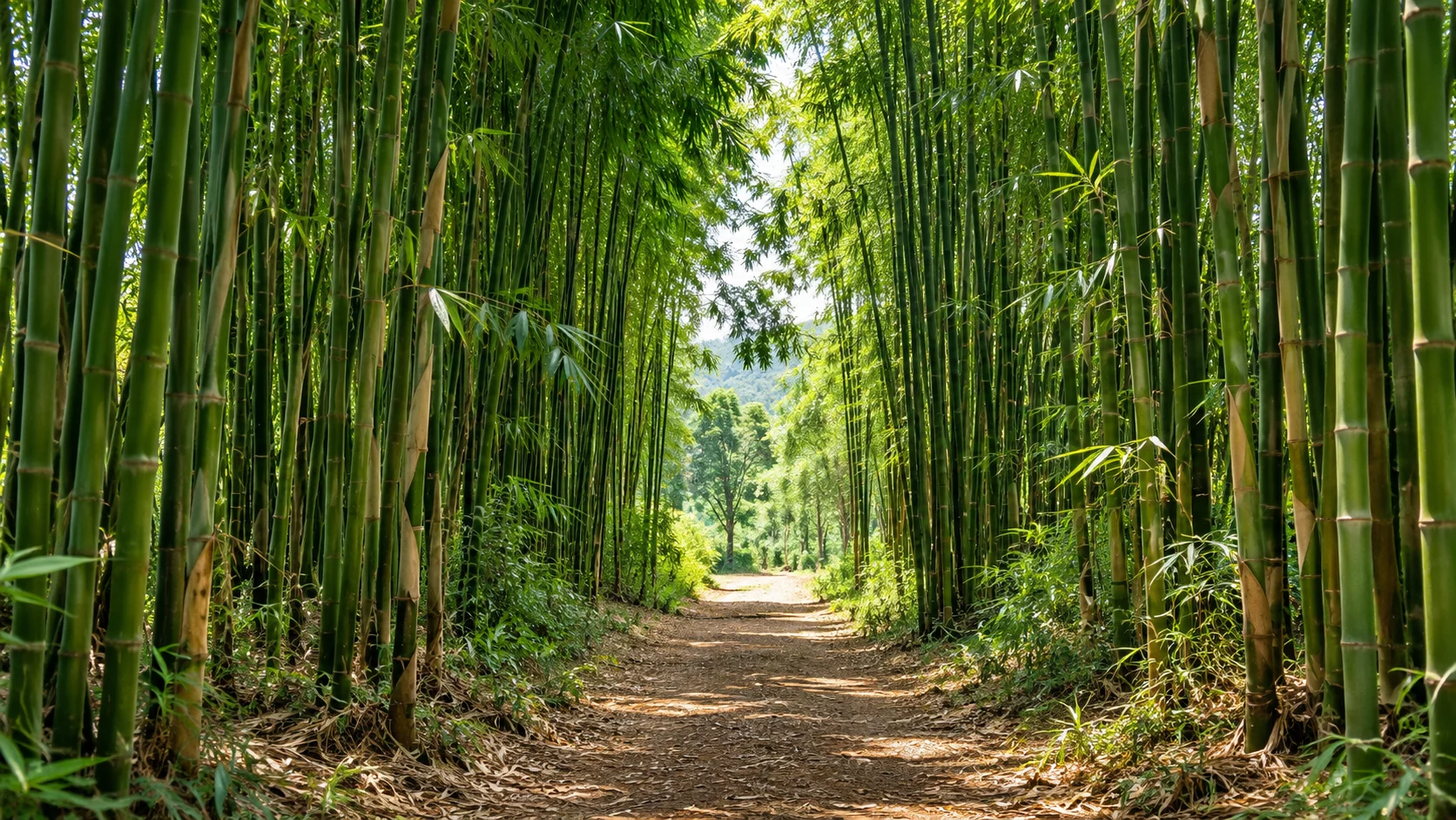 Sunlight through a bamboo grove